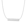 14K White Gold Small Polished Bar Necklace