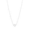 14K White Gold Pearl Necklace Solitaire Necklace