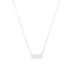 14K White Gold Mini Bar Pendant Necklace