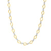 14K Two-Tone Gold Polished Twisted Oval Link Chain Necklace