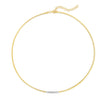 14K Yellow Gold Skinny Omega Diamond Bar Necklace