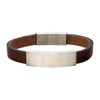 Brown Leather with Stainless Steel Engravable ID Bracelet