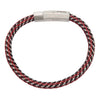 Red & White Woven Rubber Bracelet