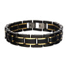 Black Carbon Fiber with Gold Plated Link Bracelet