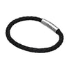 Single Black Braided Leather Bracelet