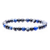 Sodalite, Black Agate, Snowflake, Stainless Steel Beaded Stretch Bracelet