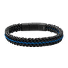 Allegiance Black Stainless Steel & Blue Cord Foxtail Link Bracelet