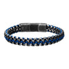 Allegiance Stainless Steel & Blue Cord Foxtail Link Bracelet