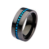 Black IP with Blue IP Interconnected Polished Ring