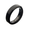 6mm Black IP Plated Stainless Steel Satin Band Ring