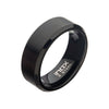8mm Black IP Plated Stainless Steel Satin Band Ring