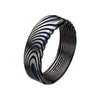 Damascus 7mm Matte Blue Plated Ring
