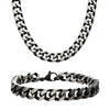 8mm Black Plated Curb Chain Set