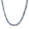3mm Blue Plated Figaro Chain Necklace