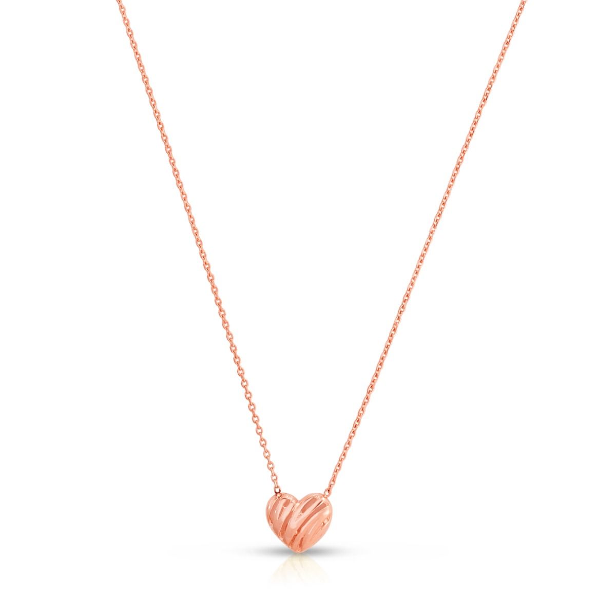 14K Rose Gold Scribbles Heart Necklace