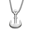 Matte Steel Man of War Anchor Pendant with Steel Bold Box Chain Necklace
