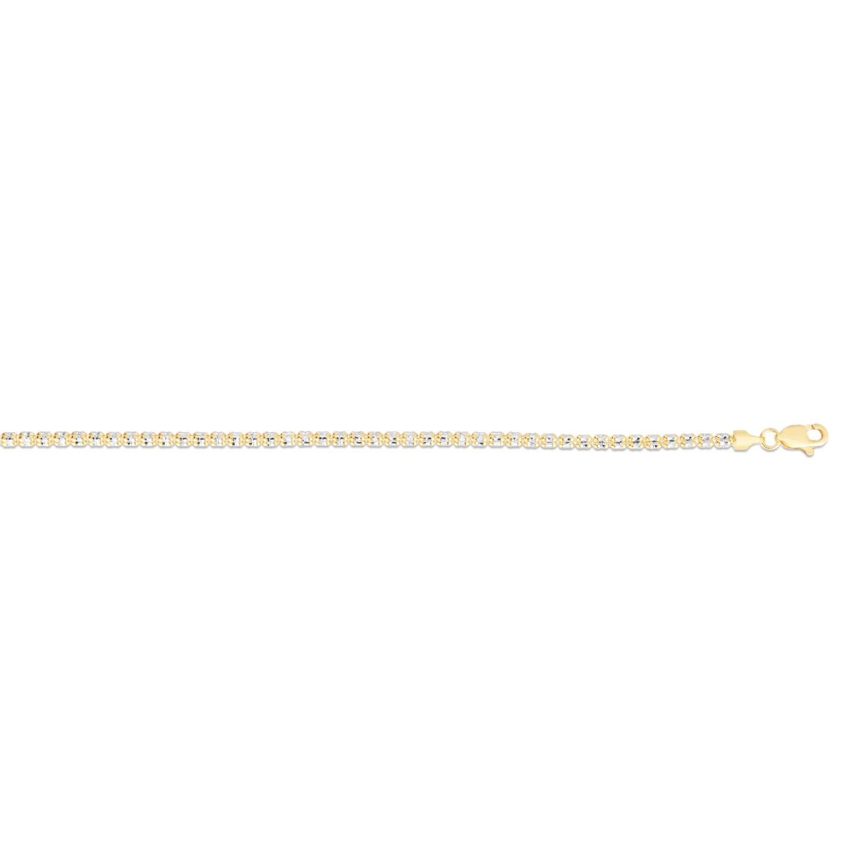 14K Two-Tone Gold 2.7mm Fancy Ice Chain Necklace