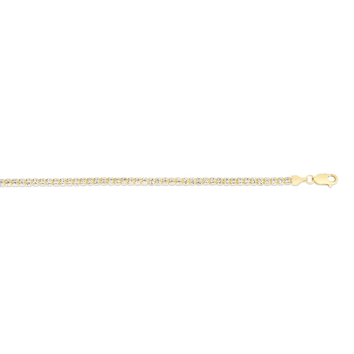 14K Yellow Gold 3.14mm Fancy Ice Chain Necklace